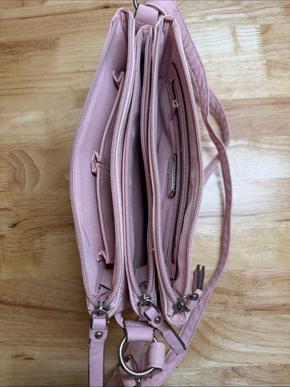 Rosetti Light Pink Crossbody Bag with Front Zip Pocket - Picture 5 of 10